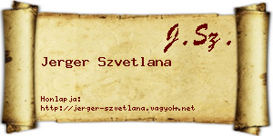 Jerger Szvetlana névjegykártya